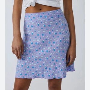 Free People Mini Skirt Flowy Whimsy Dainty Floral Purple 6 Spring Flowers NWT